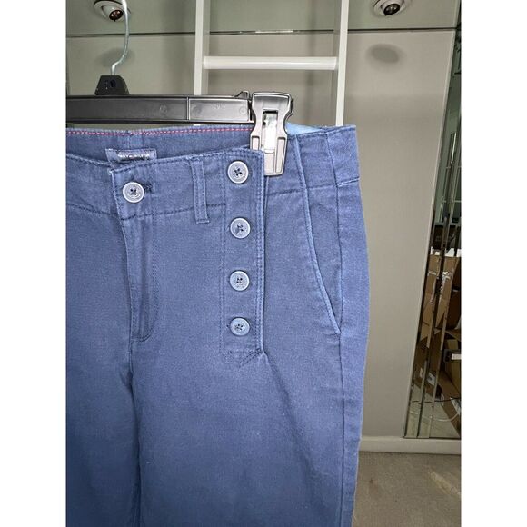 Tommy Hilfiger Pants Womens 8 Blue Straight Leg Button Fly Stretch Flat Front - Picture 5 of 10